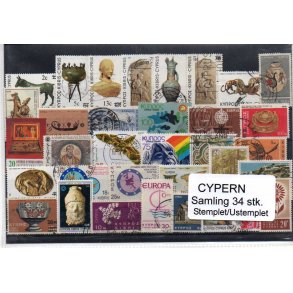 Cypern Samling - 34 Stk. Stemplet/Ustemplet