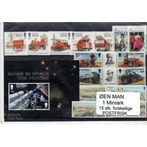&Oslash;en Man - 1 Miniark - 15 Stk. Forskellige - Postfrisk