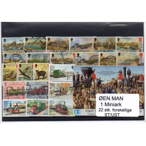 &Oslash;en Man - 1 Stk Miniark - 22 Stk. forskellige Stemplet/Ustemplet