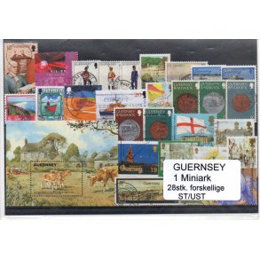Guernsey Samling - 1 Miniark - 28 Stk Stemplet/ustemplet