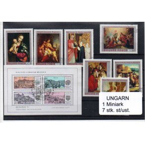 Ungarn Samling - 1 Miniark - 7 Stk. Forskellige Stemplet/Ustemplet