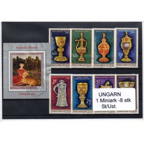 Ungarn Samling - 1 Miniark - 8 Stk. Forskellige Stemplet/Ustemplet