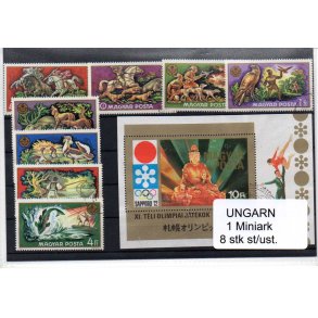 Ungarn Samling - 1 Miniark - 8 Stk. Forskellige Stemplet/Ustemplet