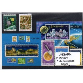 Ungarn Samling - 2 Miniark - 5 Stk. Forskellige Stemplet/Ustemplet