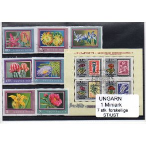 Ungarn Samling - 1 Miniark - 7 Stk. Forskellige Stemplet/Ustemplet