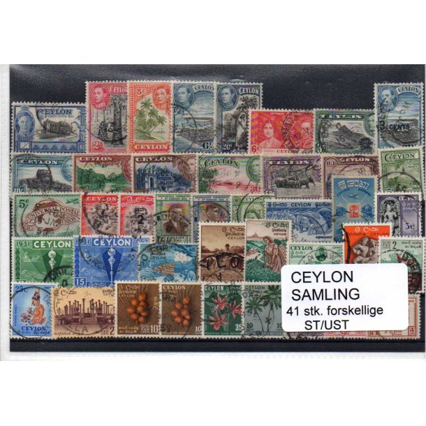 Ceylon Samling - 41 Stk. Stemplet/Ustemplet
