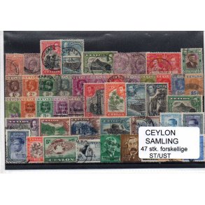 Ceylon Samling - 47 Stk. Stemplet/Ustemplet