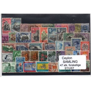 Ceylon Samling - 47 Stk. Stemplet/Ustemplet