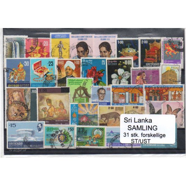 Sri Lanka Samling - 31 Stk. Stempler/Ustemplet