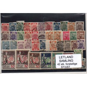 Letland Samling - 42 Stk. Stemplet / Ustemplet