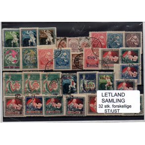 Letland Samling - 32 Stk. Stemplet / Ustemplet