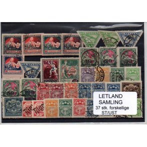 Letland Samling - 37 Stk. Stemplet / Ustemplet