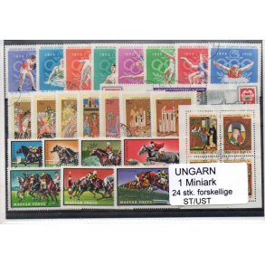 Ungarn Samling - 1 Miniark - 24 Stk. Stemplet / Ustemplet