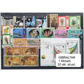 Gibraltar Samling - 1 Miniark - 20 Stk. Stemplet/Ustemplet