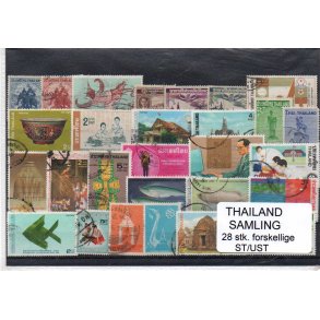 Thailand Samling - 28 Stk. Stempler/Ustemplet