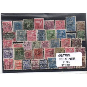 Østrig Perfiner 41 stk. Stemplet/Ustemplet