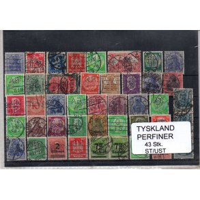 Tyskland Perfiner 43 stk. Stemplet/Ustemplet