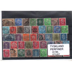 Tyskland Perfiner 43 stk. Stemplet/Ustemplet