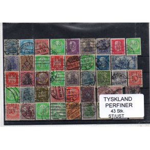 Tyskland Perfiner 43 stk. Stemplet/Ustemplet