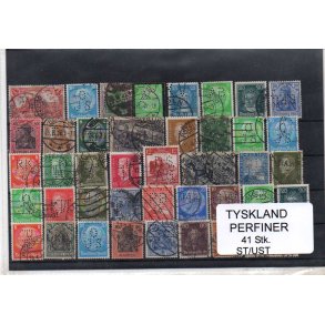 Tyskland Perfiner 41 stk. Stemplet/Ustemplet