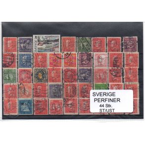Sverige Perfiner 44 stk. Stemplet/Ustemplet