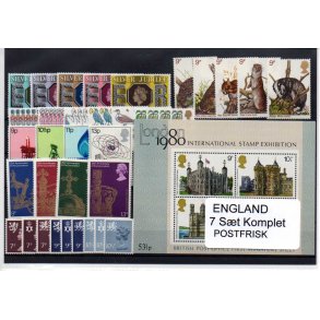 England - 7 St Komplet -Postfrisk
