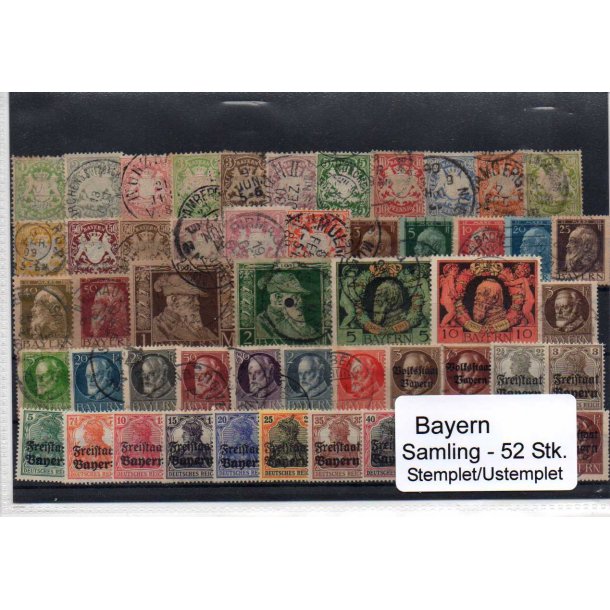 Bayern Samling - 52 Stk. Stemplet/Ustemplet