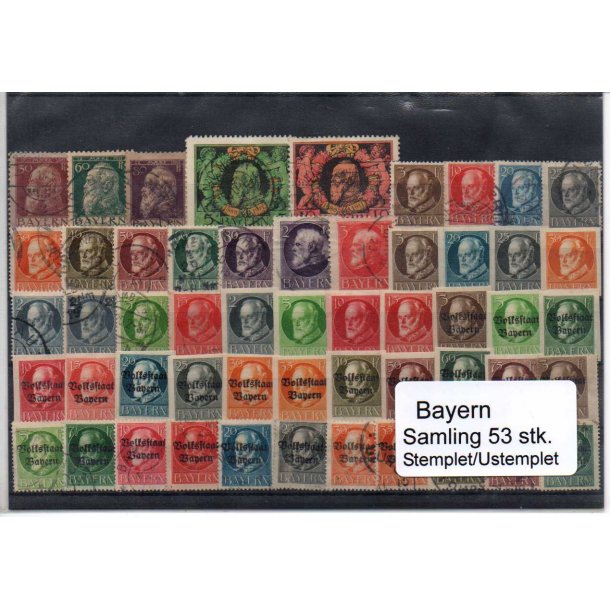 Bayern Samling - 53 Stk. Stemplet/Ustemplet