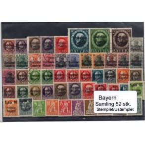 Bayern Samling - 52 Stk. Stemplet/Ustemplet