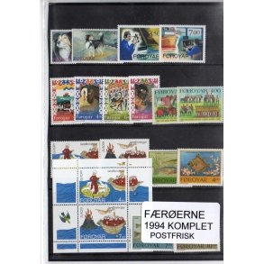 F&aelig;r&oslash;erne 1994 Komplet - Postfrisk