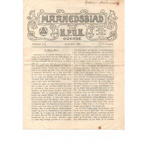 Månedsblad for K.F.U.M. Odense - September 1930