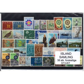 Island Samling 38 forskellige Stemplet/Ustemplet