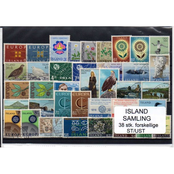 Island Samling 38 forskellige Stemplet/Ustemplet