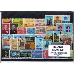 Island Samling 37 forskellige Stemplet/Ustemplet