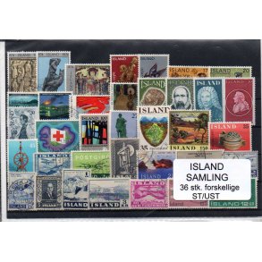 Island Samling - 36 forskellige Stemplet/Ustemplet