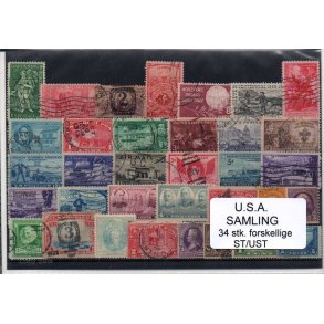 USA Samling - 34 stk. forskellige Stemplet/Ustemplet