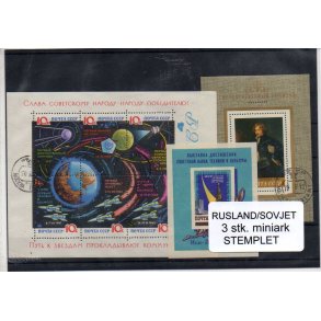 Sovjet - 3 Stk. Miniark Stemplet