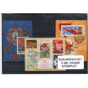 Sovjet - 3 Stk. Miniark Stemplet