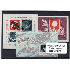 Sovjet - 3 Stk. Miniark Stemplet
