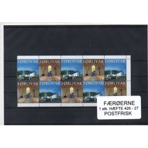F&aelig;r&oslash;erne - 1 stk. H&aelig;fteblok 426 -27 - Postfrisk