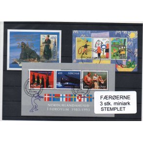 F&aelig;r&oslash;erne - 3 Stk. Miniark Stemplet