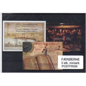 F&aelig;r&oslash;erne - 3 Stk. Miniark - Postfrisk