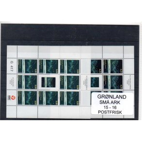 Grønland - Små Ark 15 - 16 - Postfrisk