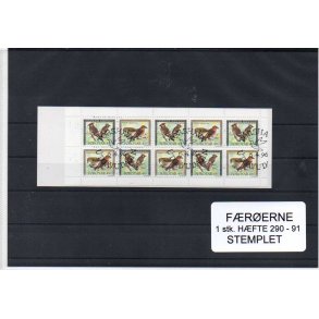F&aelig;r&oslash;erne - 1 Stk. H&aelig;fte 290 - 91 - Stemplet