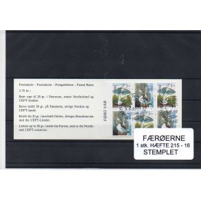 F&aelig;r&oslash;erne - 1 Stk. H&aelig;fte 215 -16 - Stemplet