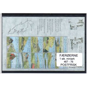 F&aelig;r&oslash;erne - 1 Stk. Miniark 467 -76 - Postfrisk
