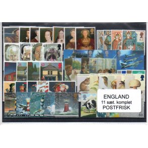 England - 11 St Komplet - Postfrisk
