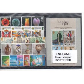 England - 6 St Komplet - Postfrisk