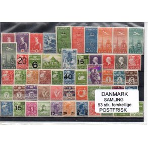 Danmark Samling - 53 Stk. forskellige - Postfrisk