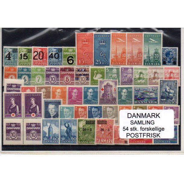 Danmark Samling - 54 Stk. forskellige - Postfrisk